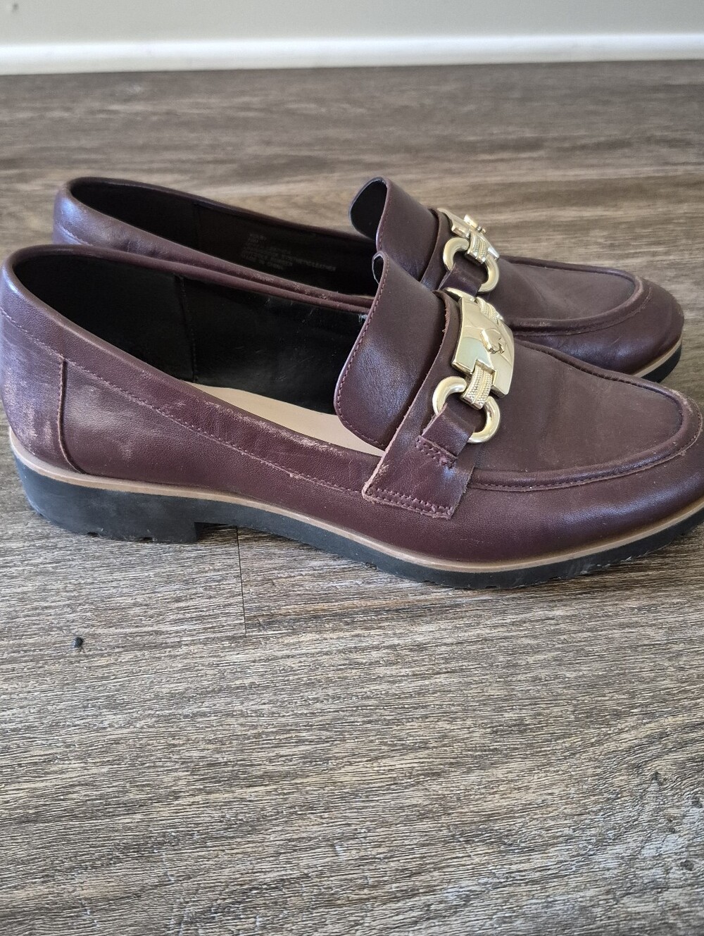 Kate Spade New York Kolby Leather Bit Loafers Burgundy Plum Size 10M - Picture 2 of 10
